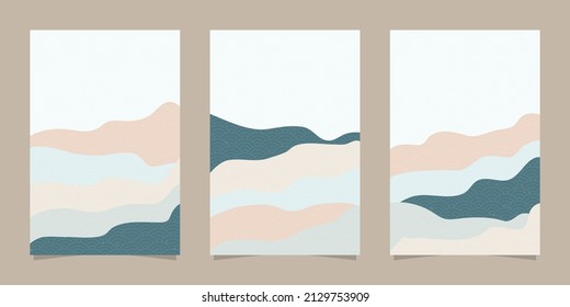 Japanese cover and background pack with wave pattern