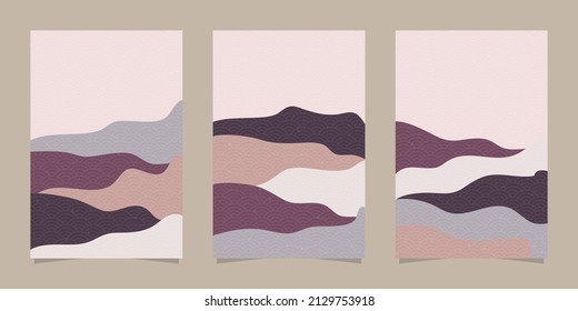 Japanese cover and background pack with wave pattern