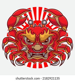 Japanese Crab Tattoo, Vector EPS 10