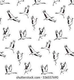 Japanese crane bird pattern.