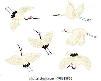 Japanese Crane Icon On A White Background Illustration