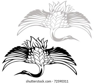 japanese crane vector illustration