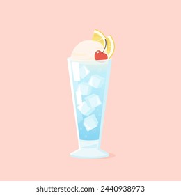 japanese cream soda, vector illustration
