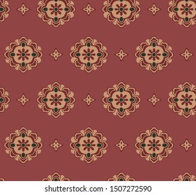 Japanese Crest Flower Seamless Pattern