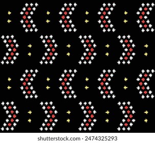 Japanese Cross Arrow Motif Vector Seamless Pattern