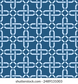 Japanese Cross Chain Net Vector Seamless Pattern