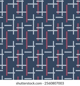 Japanese Cross Line Vector Seamless Pattern