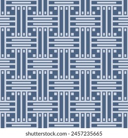 Japanese Cross Line Weave Vector Seamless Pattern