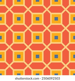 Japanese Cross Mosaic Vector Seamless Pattern