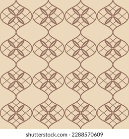 Japanese Cross Petal Curl Diamond Vector Seamless Pattern