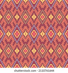 Japanese Cross Shape Diamond Vector Seamless Pattern