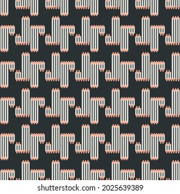 Japanese Cross Shape Embroidery Vector Seamless Pattern