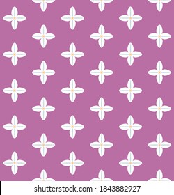 Japanese Cross Shape Flower Vector Seamless Pattern