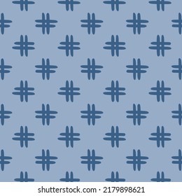Japanese Cross Shape Line Vector Seamless Pattern