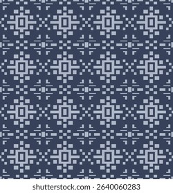 Japanese Cross Shape Mosaic Vector Seamless Pattern
