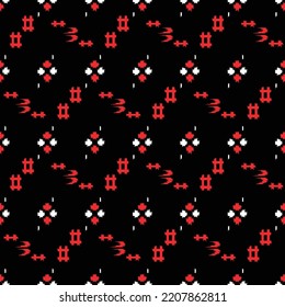 Japanese Cross Shape Motif Diamond Vector Seamless Pattern