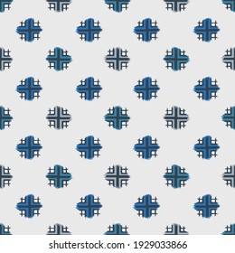 Japanese Cross Shape Star Vector Seamless Pattern