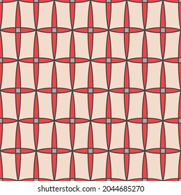 Japanese Cross Shape Star Vector Seamless Pattern