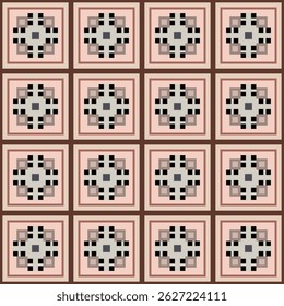 Japanese Cross Shape Tile Vector Seamless Pattern
