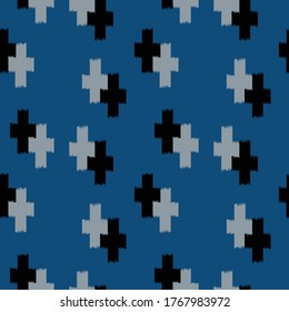Japanese Cross Shape Vector Seamless Pattern
