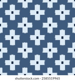 Japanese Cross Shape Vector Seamless Pattern
