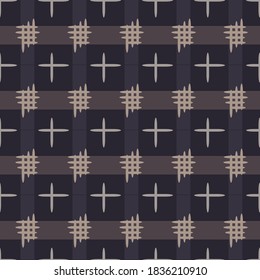 Japanese Cross Stitch Vector Seamless Pattern