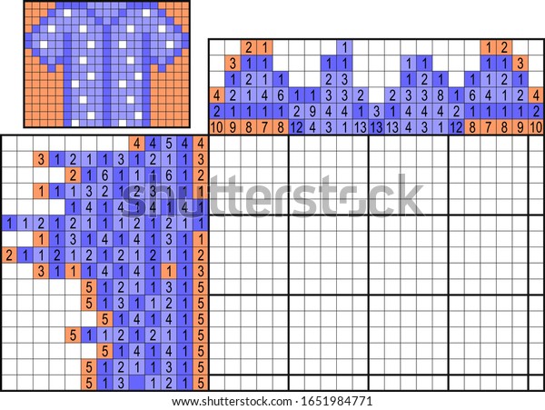 日本語のクロスワード カラフル 数字パズルで描く 子ども向けの教育ゲーム ホームシャツ のベクター画像素材 ロイヤリティフリー