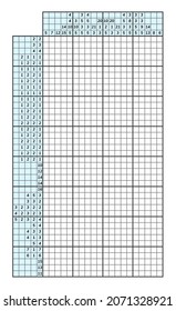 Japanese crossword puzzle. Kids and adult mathematical mosaic. Nonogram. Logic puzzle game. Digital rebus. Vector stock illustration