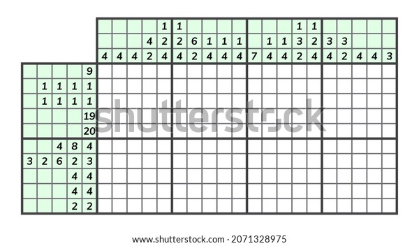 Japanese Crossword Puzzle KidsMathematical Stock Vector (Royalty