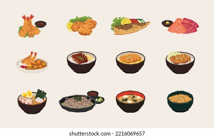 Japanese Cuisine in flat design