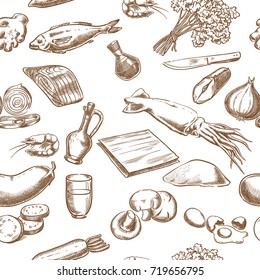 Japanese Cuisine ingredients seamless