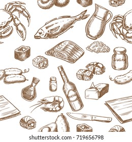 Japanese Cuisine ingredients seamless