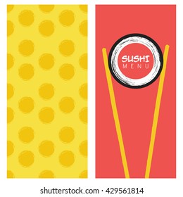 Japanese cuisine restaurant sushi menu cover. Template for restaurant, cafe, delivery or your business works.