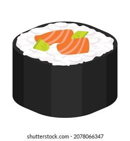 Japanese cuisine sushi cartoon vector isolated object