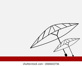 Japanese Culture Day Background or Greeting Card Design. Illustration of Wagasa or Japanese traditional umbrella on a white background, and a copy space area. Suitable placed on content with that them