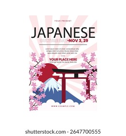 Japanese culture day flyer poster template design