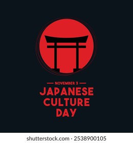 Japanese Culture Day. November 3. Flat design vector. Poster, banner, card, background. Eps 10.