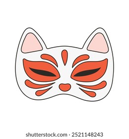 Japanese Culture Doodle Illustration - Mask