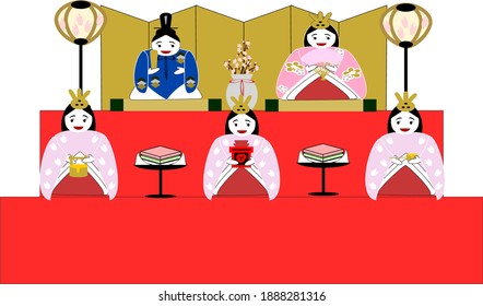 Japanese culture Hinamatsuri two-tiered decoration
