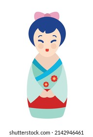 japanese culture kokeshi toy icon