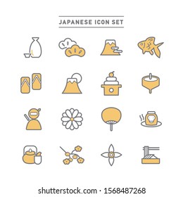 JAPANESE CULTURE LINE ICON SET