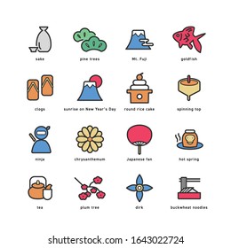 JAPANESE CULTURE LINE ICON SET