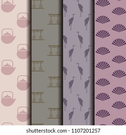 Japanese Culture Seamless Pattern Background, Collection 