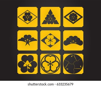 Japanese culture vector symbols