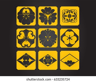 Japanese culture vector symbols