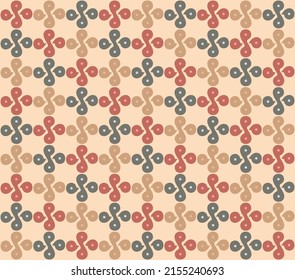 Japanese Curl Cross Shape Vector Seamless Pattern