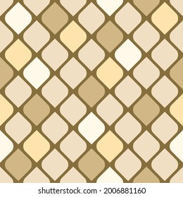 Japanese Curl Diamond Net Vector Seamless Pattern