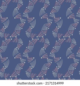 Japanese Curl Fan Vector Seamless Pattern