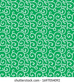 Japanese Curl Ivy Wave Vector Seamless Pattern