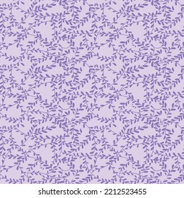 Japanese Curl Leaf VIne Vector Seamless Pattern